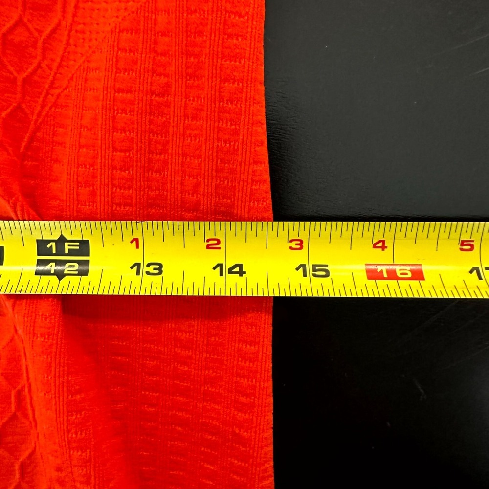Athleta T-Shirt Mens Medium Orange Patterned Short Sleeve Crew Neck Pullover - Picture 8 of 9